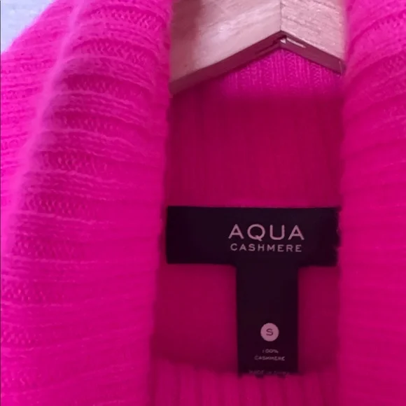 Aqua Cashmere 100% Cashmere Turtleneck Sweater Knockout Pink - Picture 5 of 6